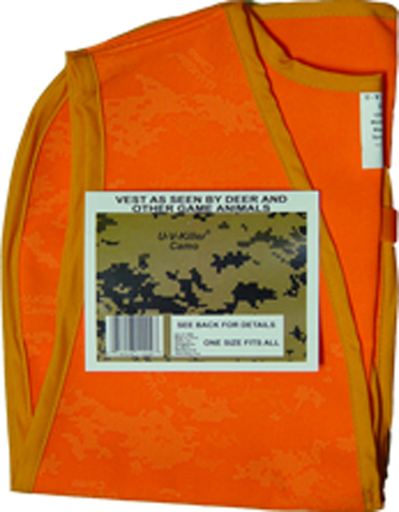 U-V-Killer Camo Blaze Orange Vest - Image 2